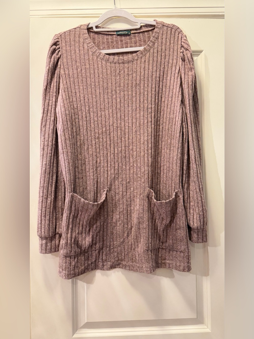 Cozy Ribbed Long-Sleeve Sweater - Malt Brown XL